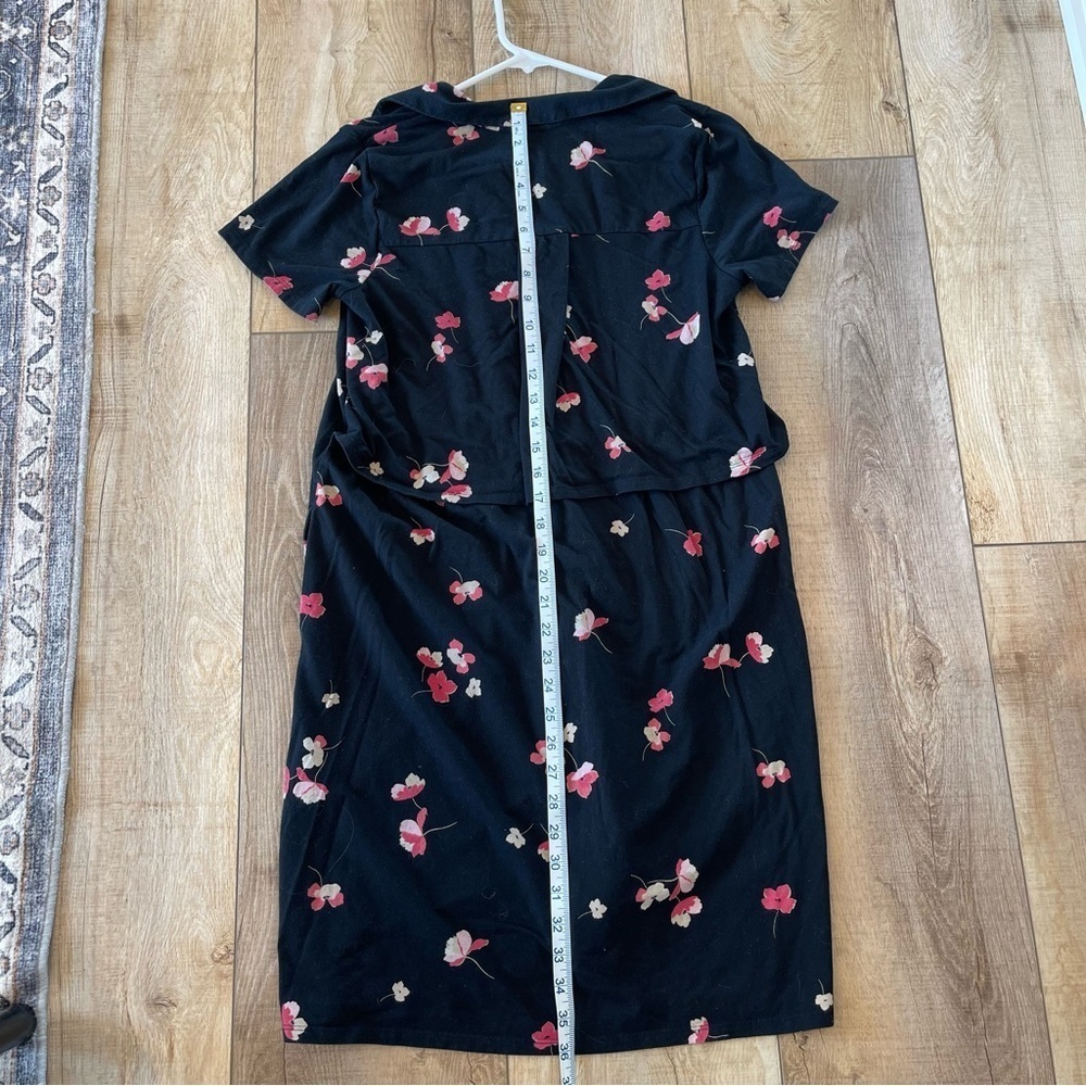 J. Jill Small‎ Black Floral Button Down Shirt Dress Women's - Picture 3 of 6
